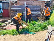 Law Enforcement Officials demolish unsafe informal structures in Qolweni 