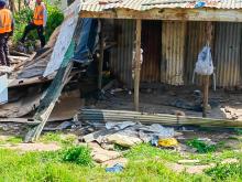 Law Enforcement Officials demolish unsafe informal structures in Qolweni 