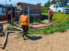 Law Enforcement Officials demolish unsafe informal structures in Qolweni 