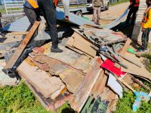 Law Enforcement Officials demolish unsafe informal structures in Qolweni 