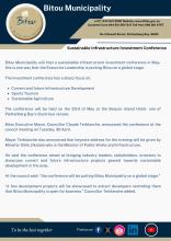 MEDIA RELEASE | Bitou Municipality to host a sustainable infrastructure investment conference