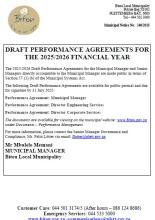 Notice Draft Performance Agreements
